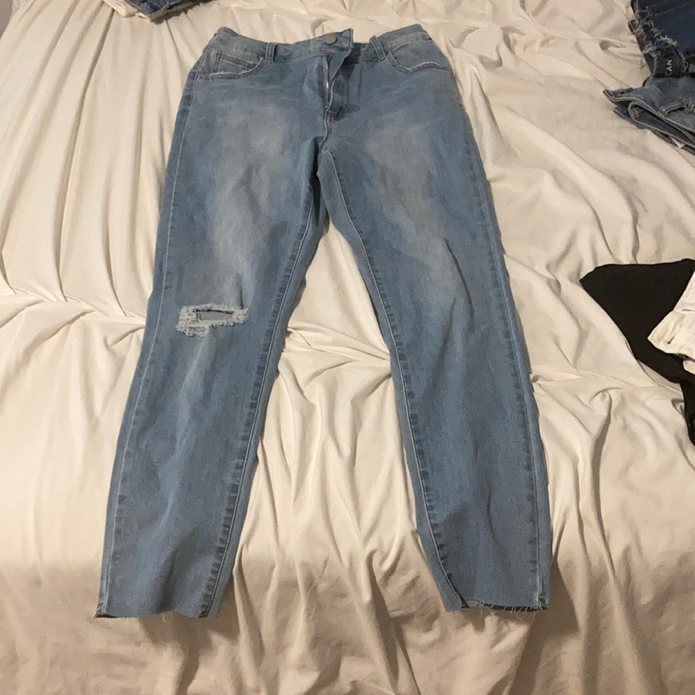 Super high rise skinny jeans